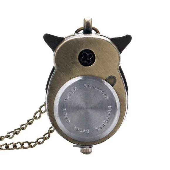 Owl Watch Pendant NEW Bronze Metal Pocket Watch Necklace - Picture 10 of 13